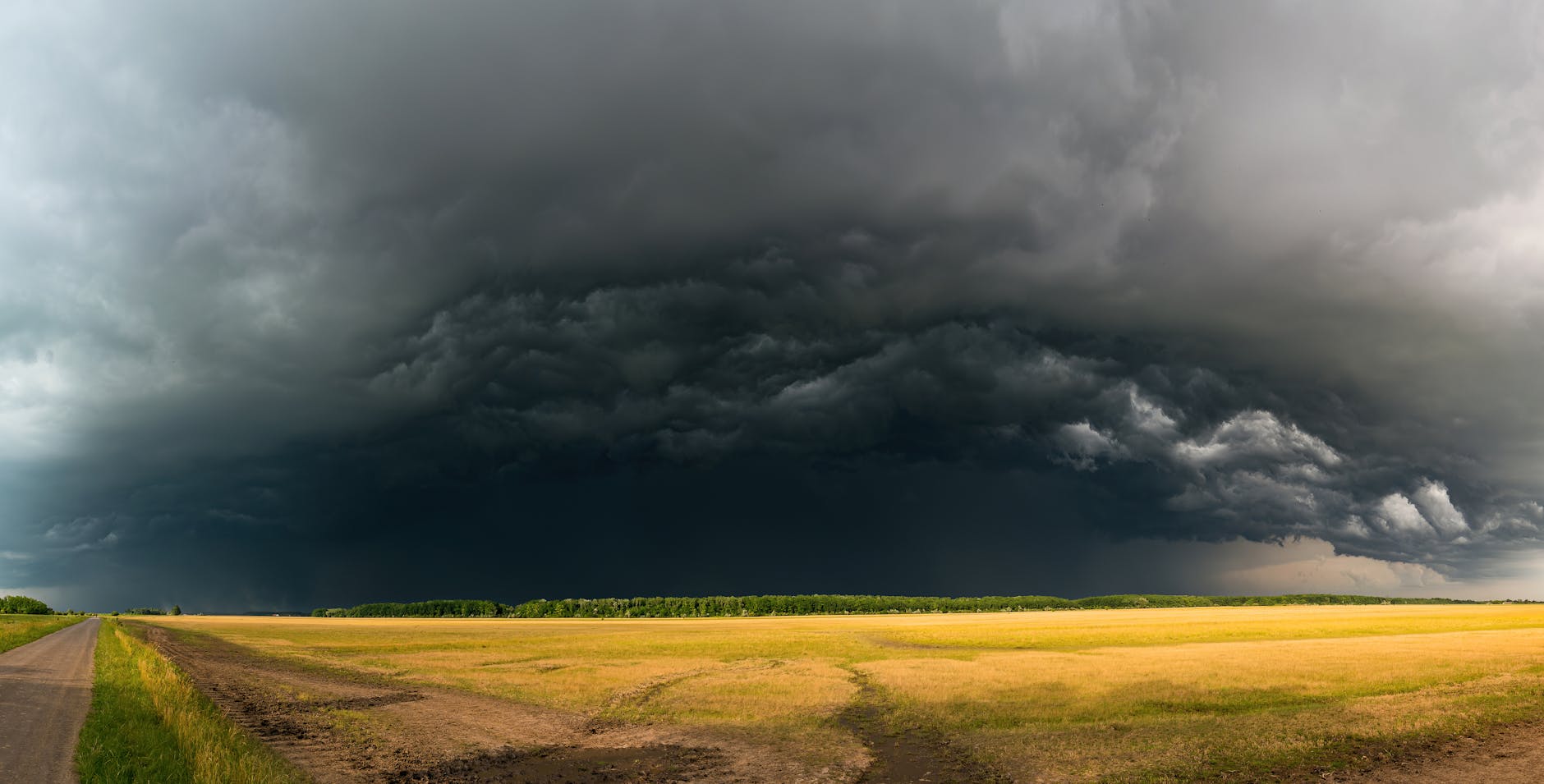 storm clouds above a field